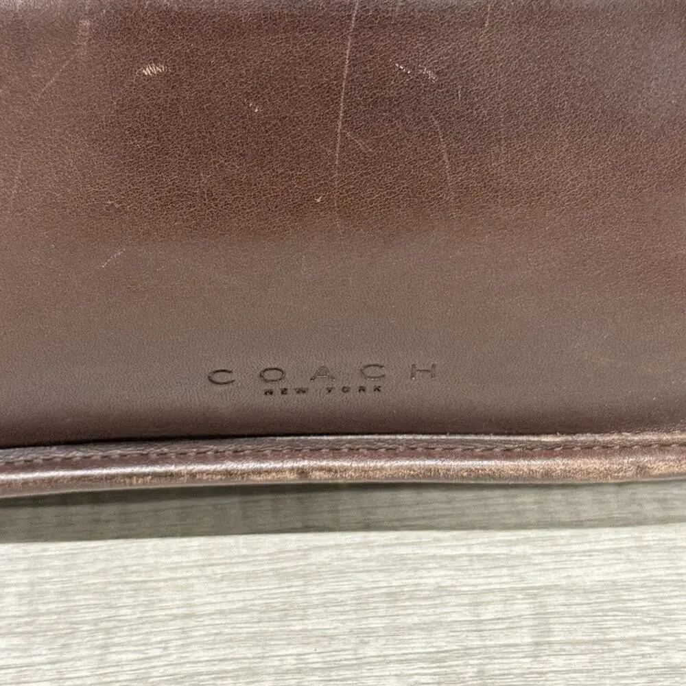 Vintage COACH Tribeca 9098 Brown Leather Tote USA Hangtag Shoulder Bag